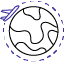 Icon of an airplane circling a globe, representing eLearning solutions for the airline industry. The image highlights the focus on delivering scalable and effective training programs for airline staff, covering areas like safety, compliance, customer service, and technical skills.