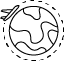 Icon of an airplane circling a globe, representing eLearning solutions for the airline industry. The image highlights the focus on delivering scalable and effective training programs for airline staff, covering areas like safety, compliance, customer service, and technical skills.