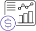 Icon featuring a rising graph and a dollar sign, representing eLearning solutions for the banking and finance industry. The image emphasizes targeted training programs designed to enhance financial skills, regulatory compliance, customer service, and performance in the banking sector