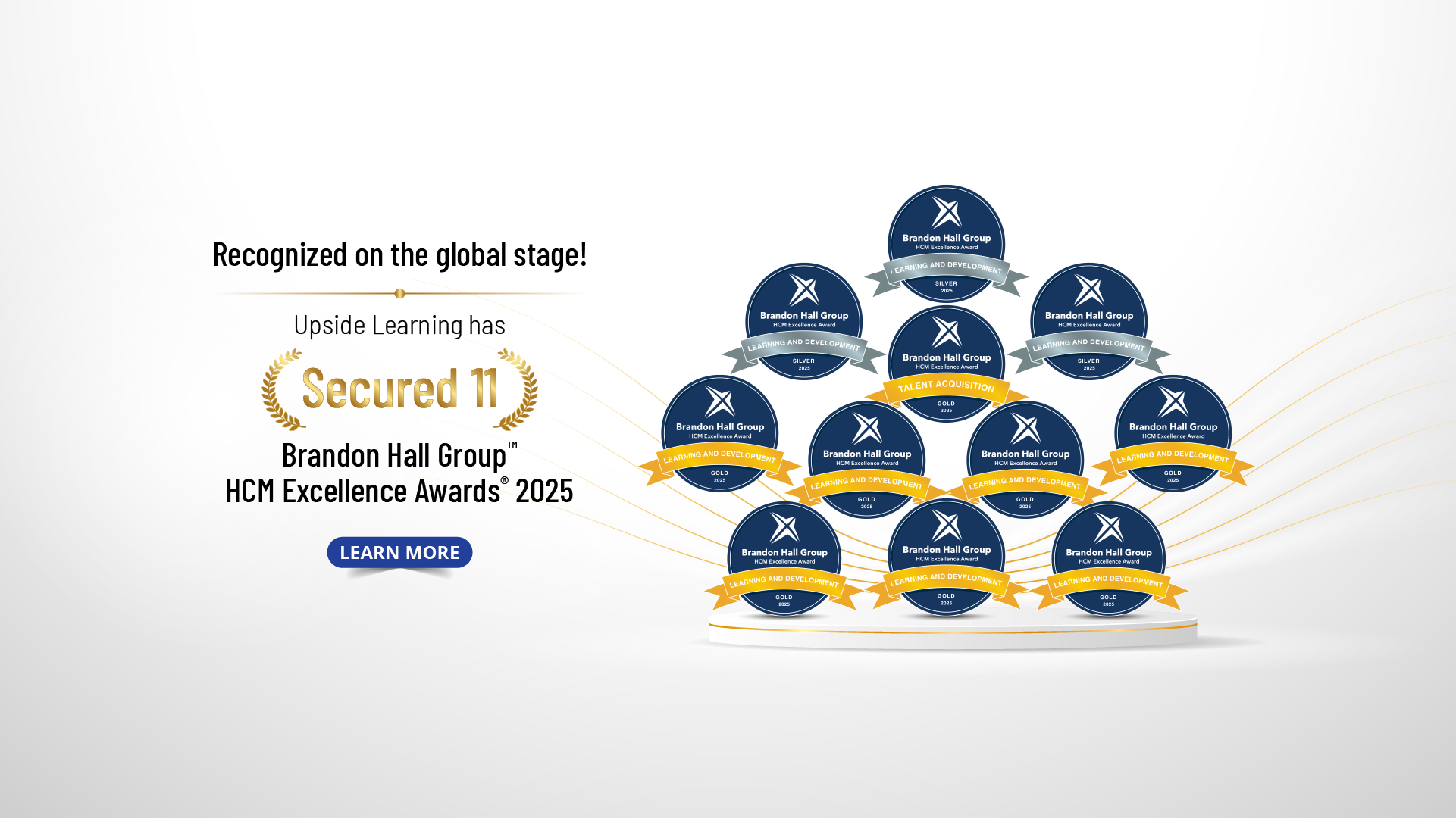 Banner Image announcing Upside Learning's recognition on the 2025 Training Industry Custom Content Development Watchlist, highlighting its impact-driven learning solutions.